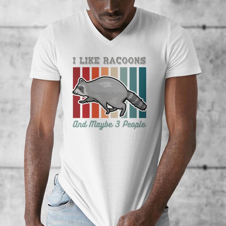Introvert Raccoon Animal Lover Trash Panda Antisocial Retro Men's V-Neck T-Shirt