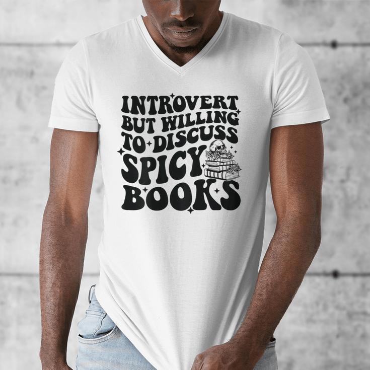 Introvert But Willing To Discuss Spicy Books Men's V-Neck T-Shirt