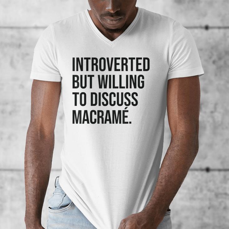 Introverted Macramé Knotter Macrame Introvert Men's V-Neck T-Shirt Introverted Macramé Knotter Macrame Introvert Men's V-Neck T-Shirt