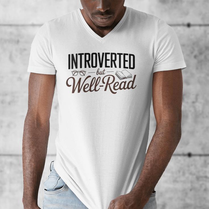 Introverted But Well-Read Book Lover Men's V-Neck T-Shirt
