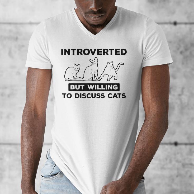 Introverted But Willing To Discuss Cats Introvert Shy Men's V-Neck T-Shirt Introverted But Willing To Discuss Cats Introvert Shy Men's V-Neck T-Shirt