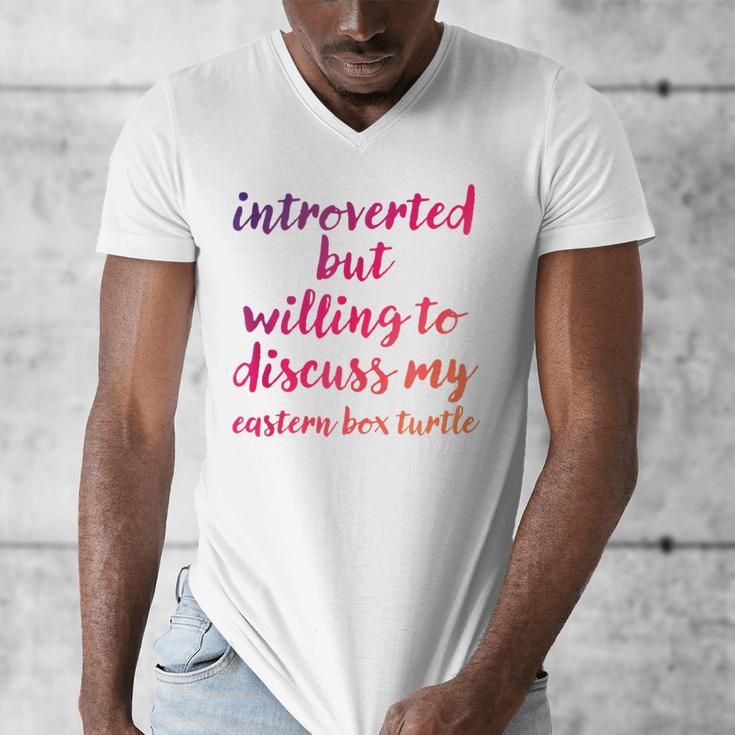 Introverted Willing To Discuss Eastern Box Turtle Introvert Men's V-Neck T-Shirt Introverted Willing To Discuss Eastern Box Turtle Introvert Men's V-Neck T-Shirt