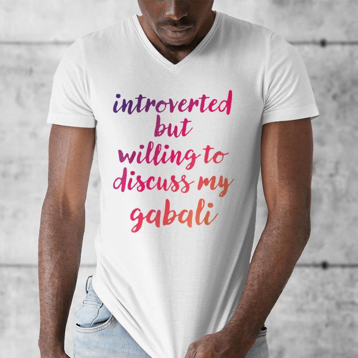 Introverted Willing To Discuss Gabali Introvert Men's V-Neck T-Shirt