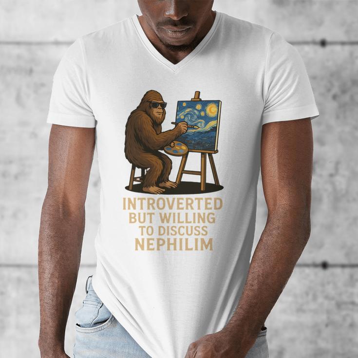 Introverted But Willing To Discuss Nephilim Men's V-Neck T-Shirt Introverted But Willing To Discuss Nephilim Men's V-Neck T-Shirt