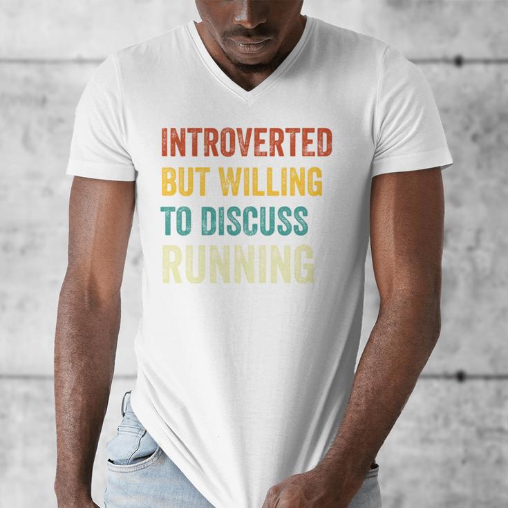 Introverted But Willing To Discuss Running Hobby Men's V-Neck T-Shirt