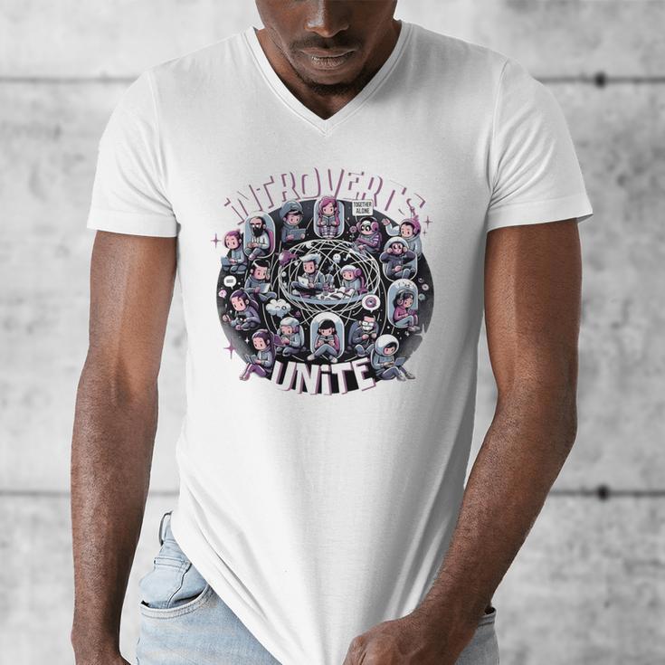 Introverts Unite Quirky Solitude Men's V-Neck T-Shirt Introverts Unite Quirky Solitude Men's V-Neck T-Shirt