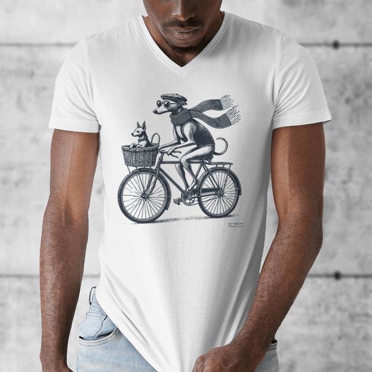 Italian Greyhound Whippet Bicycle Cycling Dog Mom Iggy Dad Men's V-Neck T-Shirt Italian Greyhound Whippet Bicycle Cycling Dog Mom Iggy Dad Men's V-Neck T-Shirt