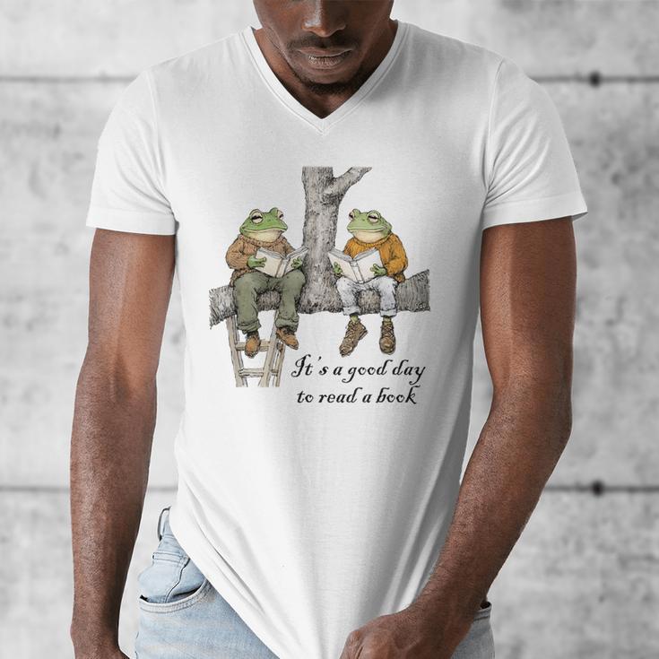 It's A Good Day To Read A Book Frog Toad Men's V-Neck T-Shirt