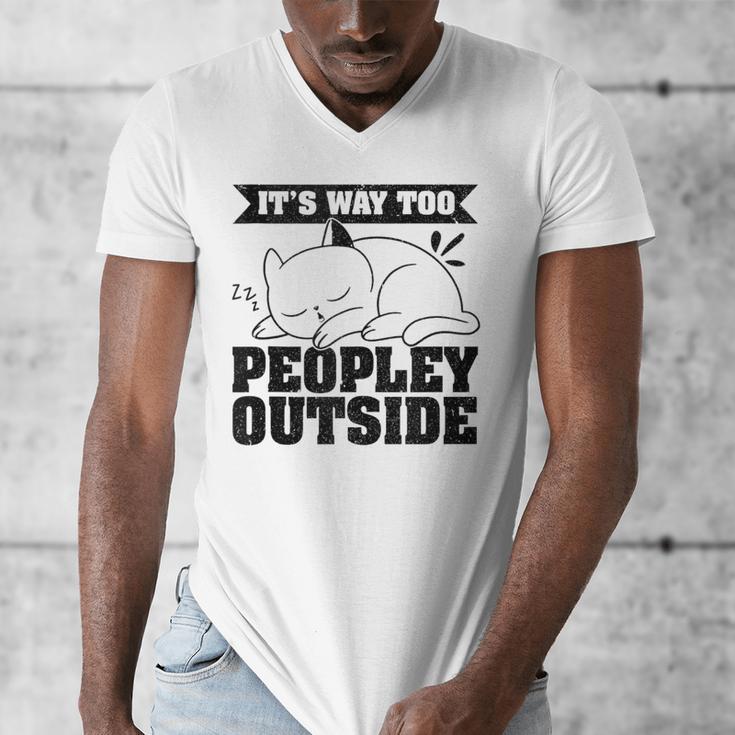 It's Way Too Peopley Outside Anti Social Introvert Men's V-Neck T-Shirt