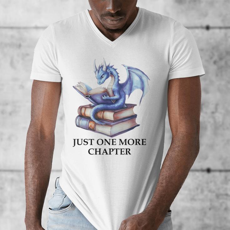 Just One More Chapter Book Dragon Reading Book Lover Bookish Men's V-Neck T-Shirt Just One More Chapter Book Dragon Reading Book Lover Bookish Men's V-Neck T-Shirt