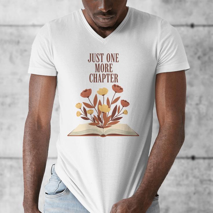Just One More Chapter Book Lovers Floral Men's V-Neck T-Shirt