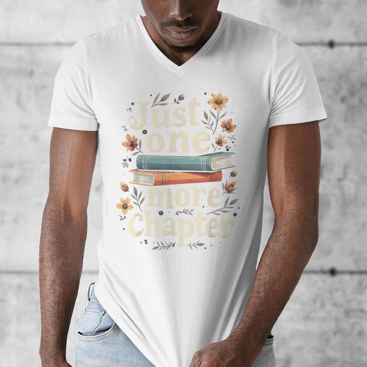 Just One More Chapter Book Reading Floral Teacher Book Lover Men's V-Neck T-Shirt Just One More Chapter Book Reading Floral Teacher Book Lover Men's V-Neck T-Shirt