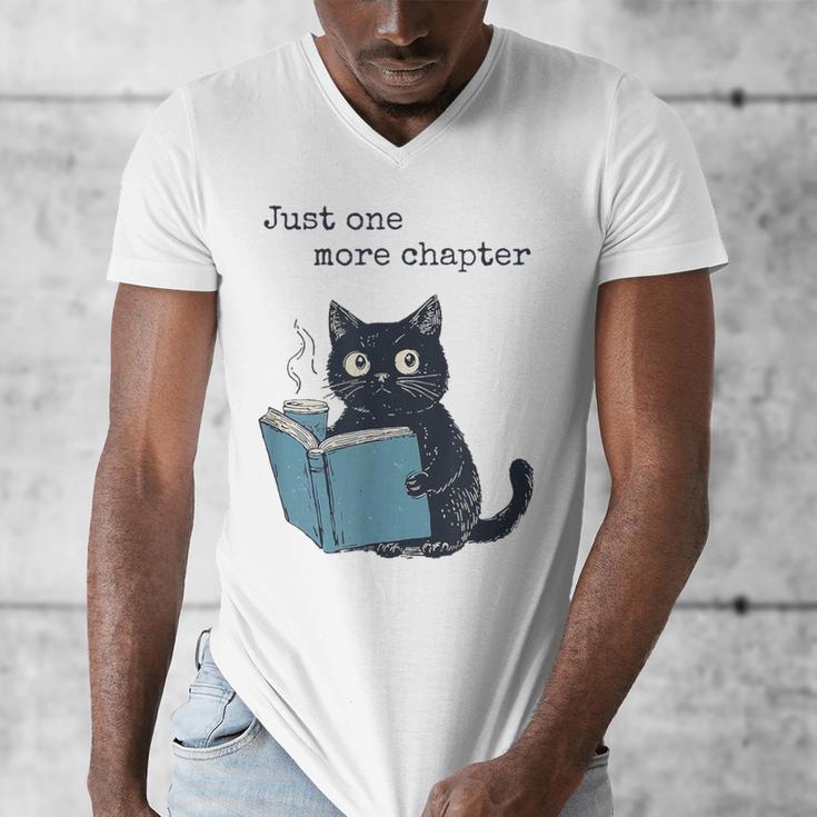 Just One More Chapter Bookworm Cat Book Lover Men's V-Neck T-Shirt Just One More Chapter Bookworm Cat Book Lover Men's V-Neck T-Shirt
