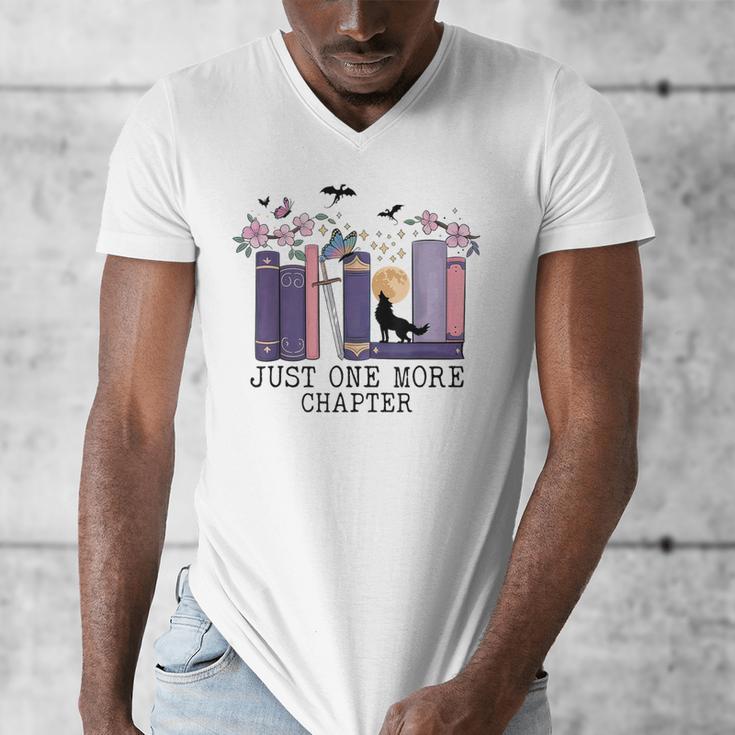 Just One More Chapter Romantasy Book Dragon Bookworm Bookish Men's V-Neck T-Shirt Just One More Chapter Romantasy Book Dragon Bookworm Bookish Men's V-Neck T-Shirt