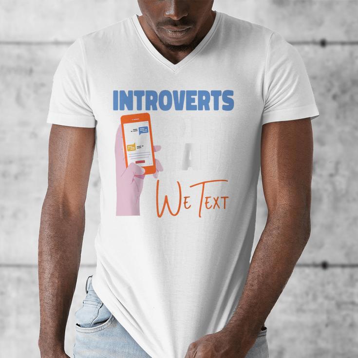 We Just Text Introvert For Quiet People Raglan Baseball Tee Men's V-Neck T-Shirt