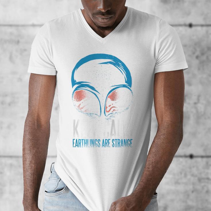 Keep Calm Earthlings Are Strange Alien Introvert Raglan Baseball Tee Men's V-Neck T-Shirt Keep Calm Earthlings Are Strange Alien Introvert Raglan Baseball Tee Men's V-Neck T-Shirt