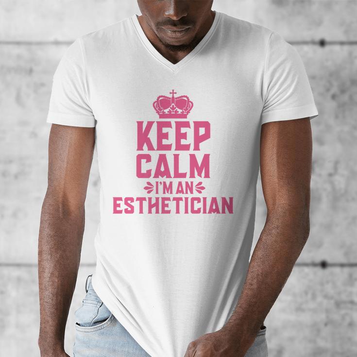 Keep Calm I'm An Esthetician Graduation Esthetician Premium Men's V-Neck T-Shirt