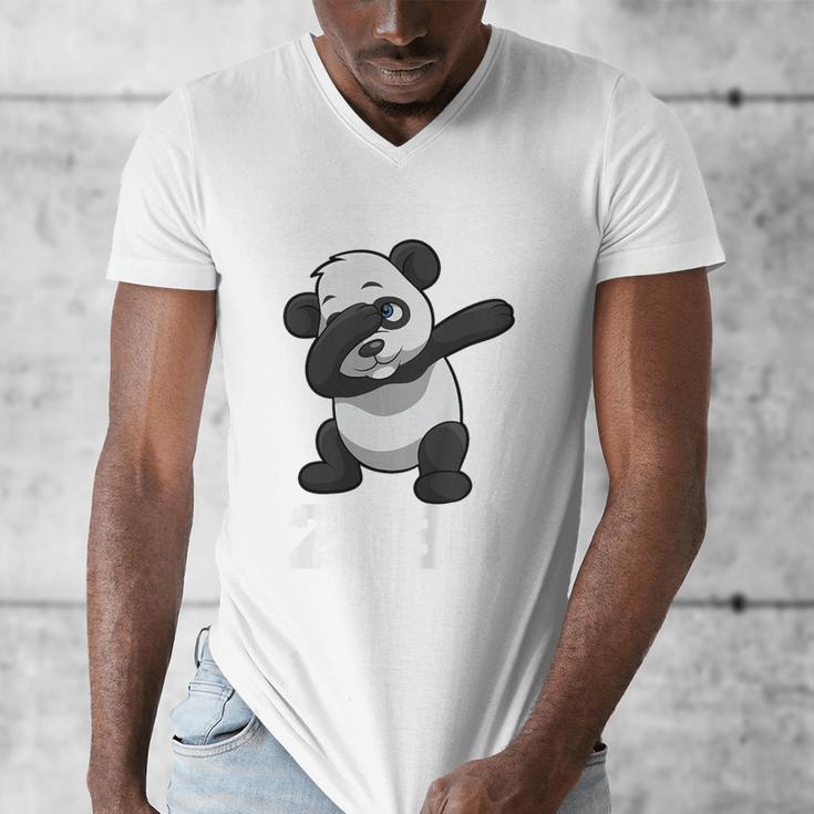 Kids Class Of 2030 Shirt Graduation Dabbing Panda Shirt Men's V-Neck T-Shirt