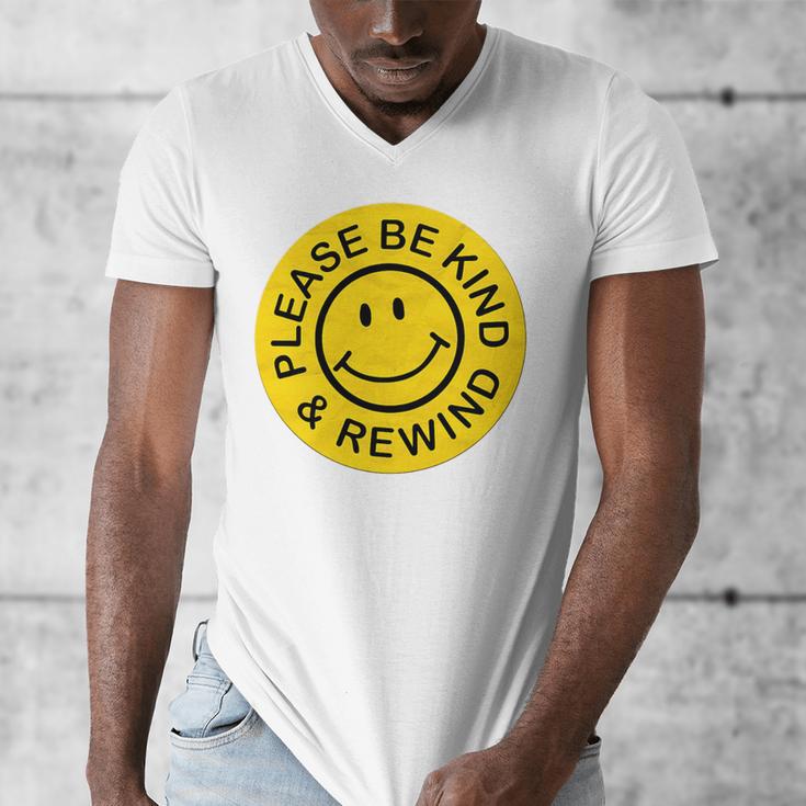Be Kind Rewind Shirt Retro Nostalgia Sticker 80s 90s Tee Premium Tri-Blend Men's V-Neck T-Shirt