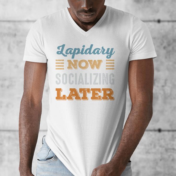 Lapidary Now Minimal Socializing Introvert Vintage Men's V-Neck T-Shirt Lapidary Now Minimal Socializing Introvert Vintage Men's V-Neck T-Shirt
