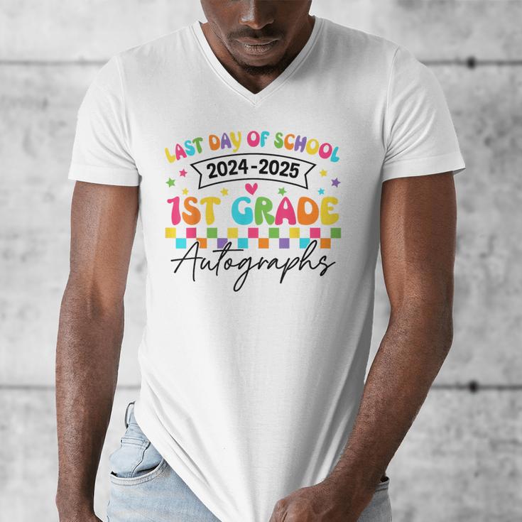 Last Day Of School Autograph 1st Grade Graduation Boys Girls Men's V-Neck T-Shirt