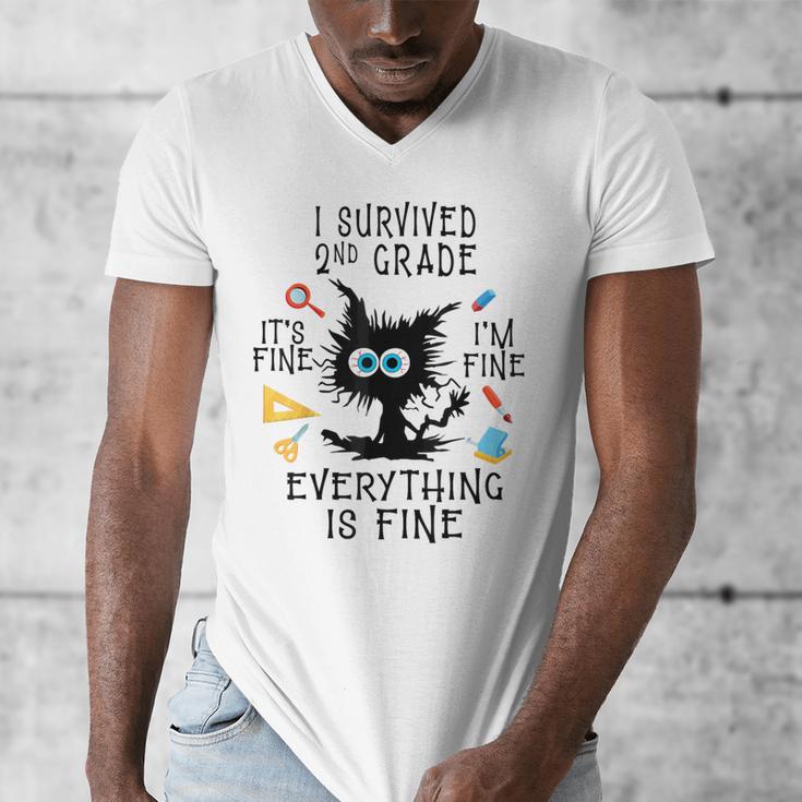 Last Day Of School Student Graduation I Survived 2nd Grade Men's V-Neck T-Shirt