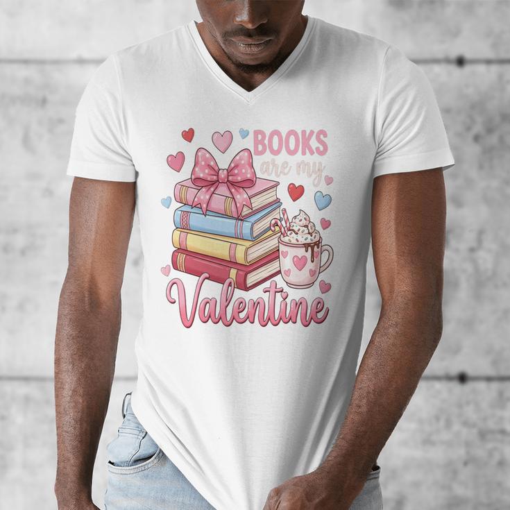 Librarian Books Are My Valentine Teacher Valentines Teach Men's V-Neck T-Shirt Librarian Books Are My Valentine Teacher Valentines Teach Men's V-Neck T-Shirt