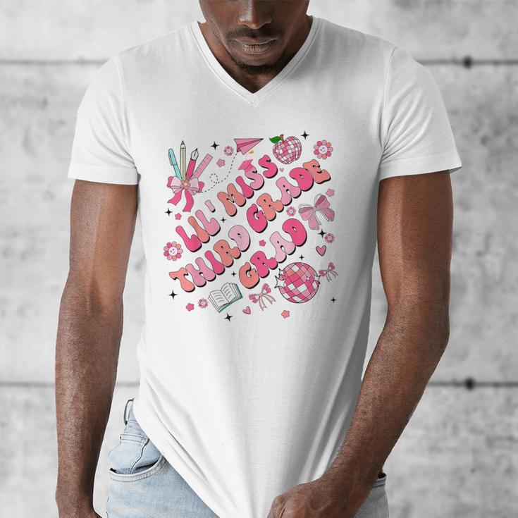 Lil Miss Third 3rd Grade Grad Graduation Last Day Girls Kid Men's V-Neck T-Shirt