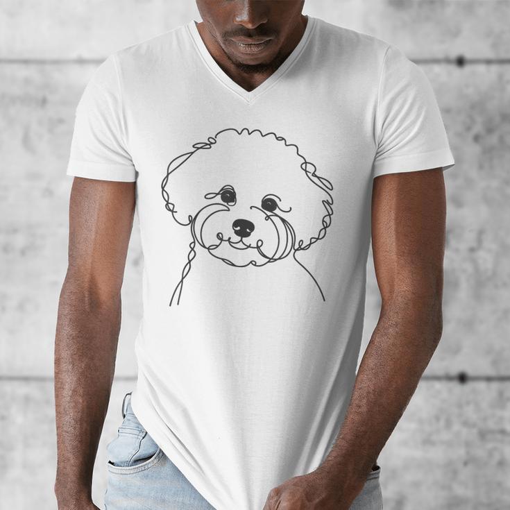 Line Art Dad Mom Dog Bichon Frise Men's V-Neck T-Shirt Line Art Dad Mom Dog Bichon Frise Men's V-Neck T-Shirt