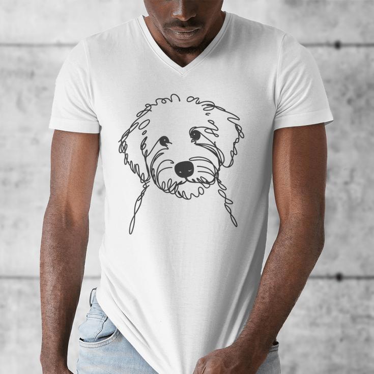 Line Art Dad Mom Dog Sheepadoodle Men's V-Neck T-Shirt
