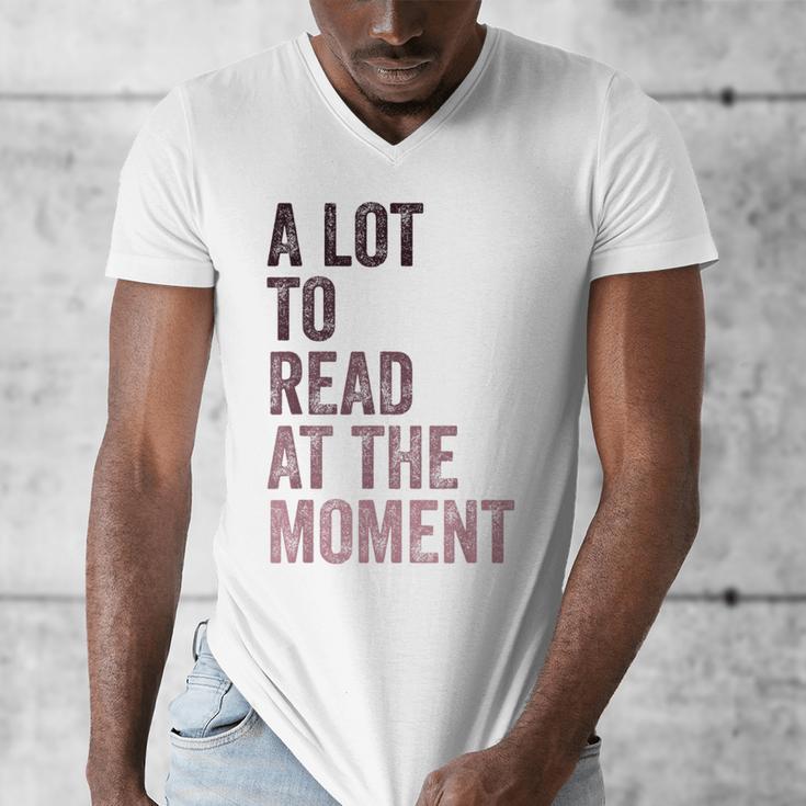A Lot To Read At The Moment Book Reader Retro Reading Men's V-Neck T-Shirt A Lot To Read At The Moment Book Reader Retro Reading Men's V-Neck T-Shirt