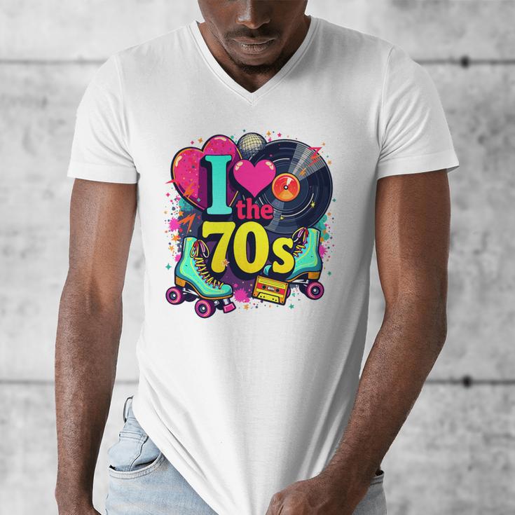 I Love The 70s Vintage Cassette Roller Vinyl Nostalgia 70s Premium Tri-Blend Men's V-Neck T-Shirt I Love The 70s Vintage Cassette Roller Vinyl Nostalgia 70s Premium Tri-Blend Men's V-Neck T-Shirt