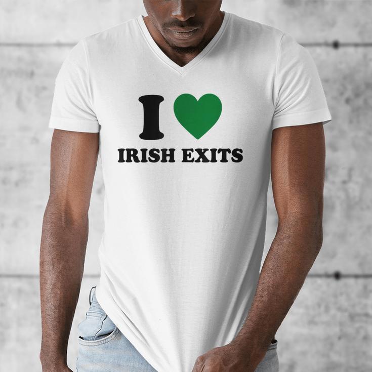 I Love Irish Exits St Patrick's Day Introvert Party Men's V-Neck T-Shirt I Love Irish Exits St Patrick's Day Introvert Party Men's V-Neck T-Shirt