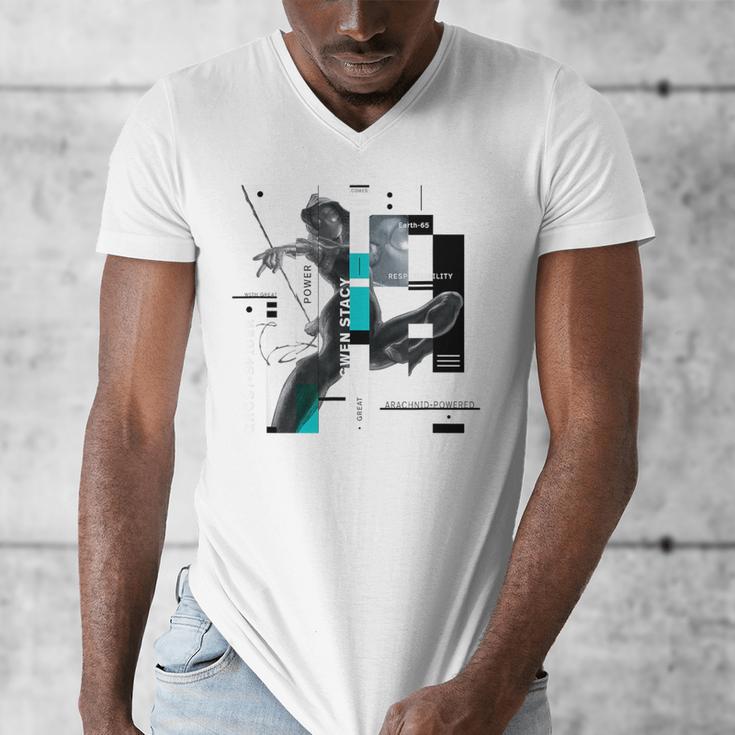 Marvel Spider-Man Gwen Stacy Responsibility Book Covers Men's V-Neck T-Shirt