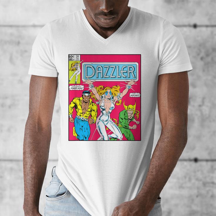 Marvel Universe Classic Dazzler Vintage Comic Book Cover Men's V-Neck T-Shirt