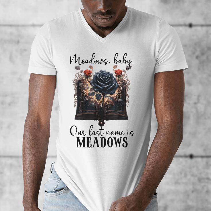 Meadows Baby Our Last Name Is Meadows Dark Romance Smut Book Men's V-Neck T-Shirt