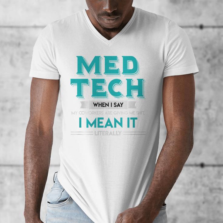 Med Tech Medical Technician Gag Lab Graduation Premium Men's V-Neck T-Shirt