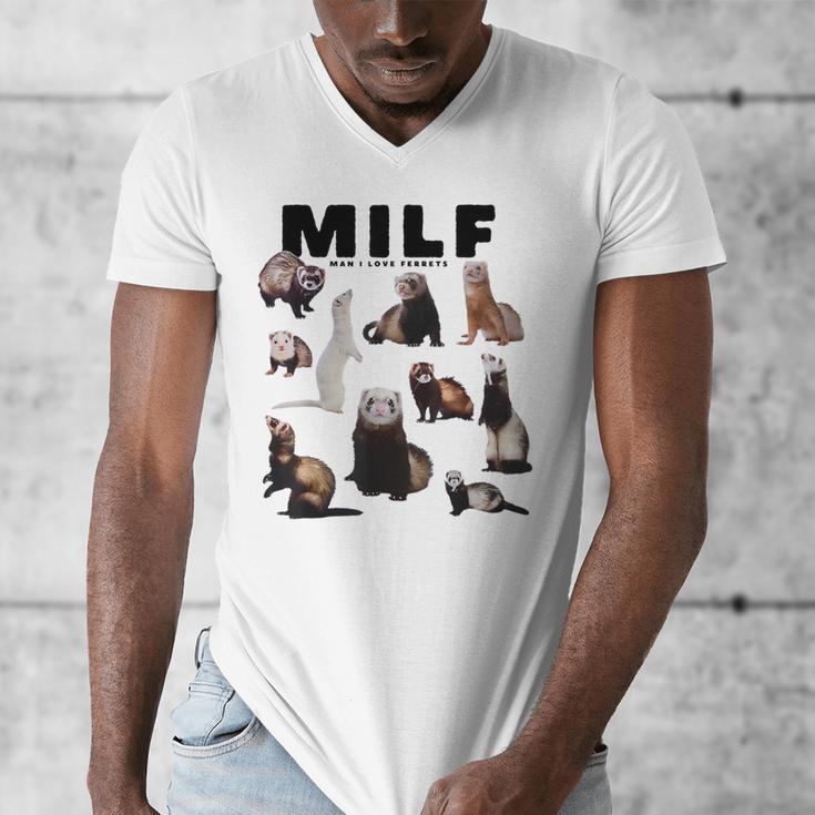 MILF Man I Love Ferrets Ferret Mom Dad Ferret Owner Men's V-Neck T-Shirt MILF Man I Love Ferrets Ferret Mom Dad Ferret Owner Men's V-Neck T-Shirt