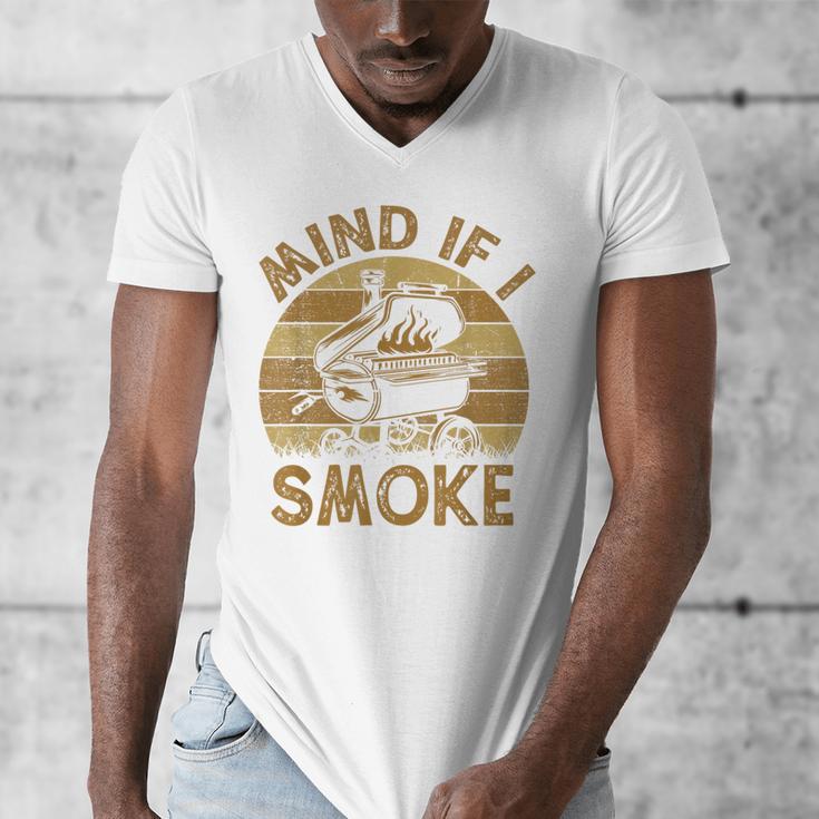 Mind If I Smoke BBQ Barbeque Grilling Chef Dad Men's V-Neck T-Shirt Mind If I Smoke BBQ Barbeque Grilling Chef Dad Men's V-Neck T-Shirt