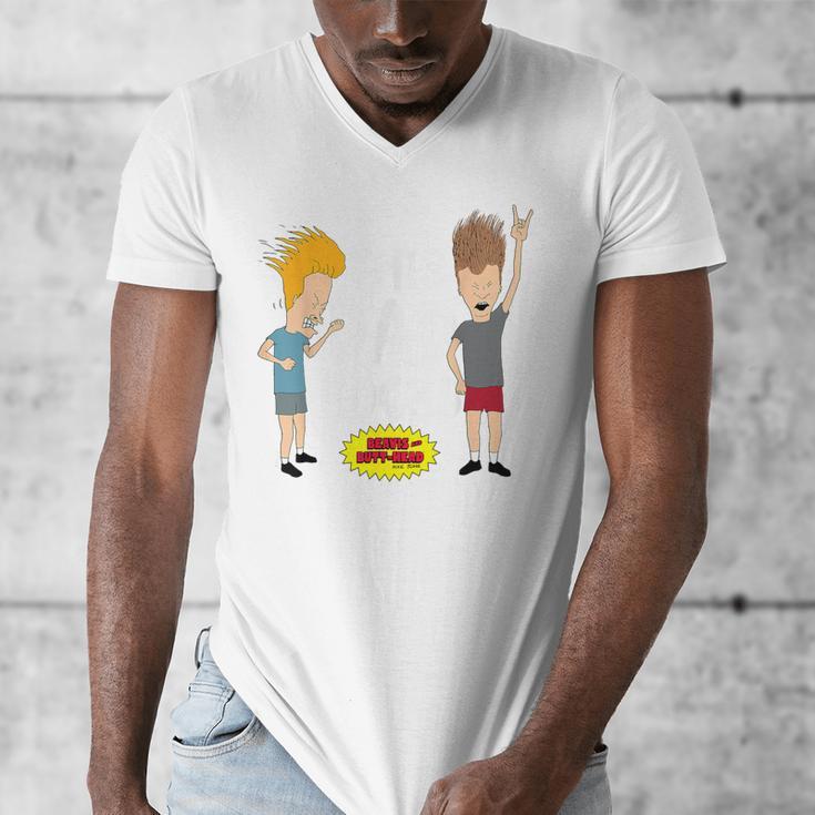 MTV Beavis And Butthead This Dad Rocks Men's V-Neck T-Shirt MTV Beavis And Butthead This Dad Rocks Men's V-Neck T-Shirt