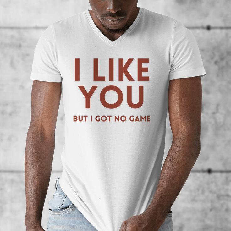 I Like You But Got No Game Introvert Minimalist Joke Men's V-Neck T-Shirt I Like You But Got No Game Introvert Minimalist Joke Men's V-Neck T-Shirt