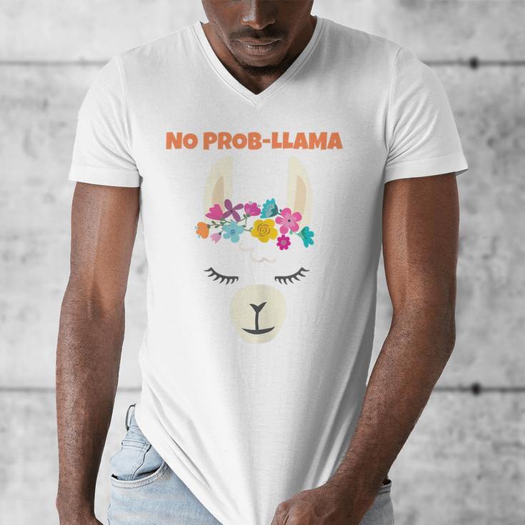 No Prob Llama Birthday Graduation Women Kids Girls Men's V-Neck T-Shirt