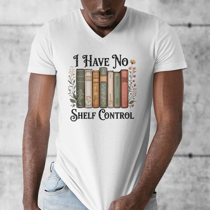 I Have No Shelf Control Flower Book Bookish Men's V-Neck T-Shirt