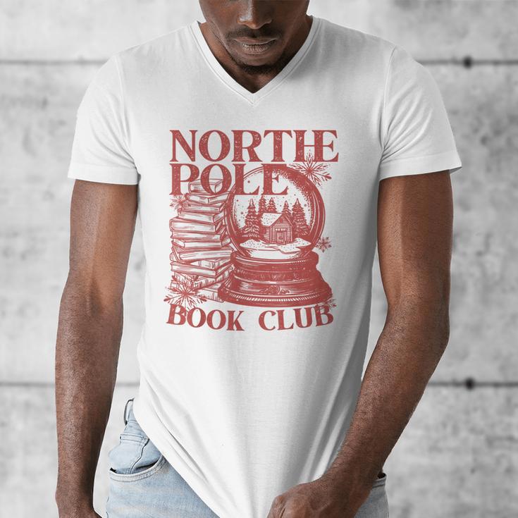 North Pole Book Club Christmas Men's V-Neck T-Shirt North Pole Book Club Christmas Men's V-Neck T-Shirt