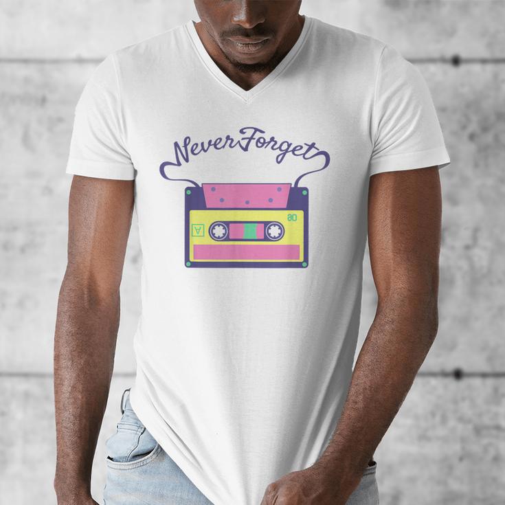 Nostalgia 1980s 80s 90s Costume Party Never Forget Men's V-Neck T-Shirt