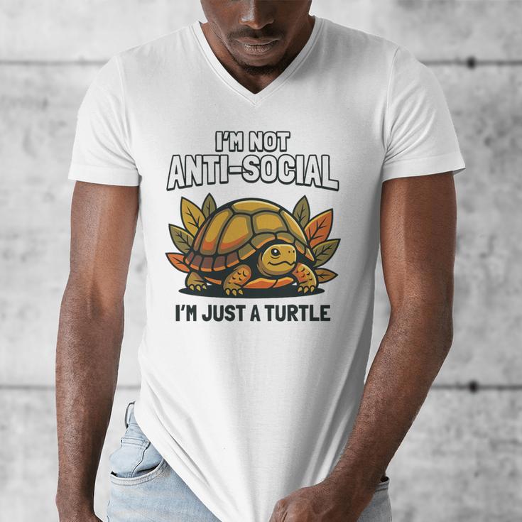 Not Anti Social Im Just A Turtle Sarcastic Introvert Humor Premium Tri-Blend Men's V-Neck T-Shirt Not Anti Social Im Just A Turtle Sarcastic Introvert Humor Premium Tri-Blend Men's V-Neck T-Shirt