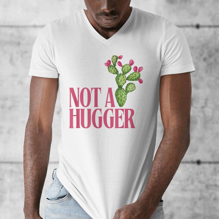 Not a Hugger Sarcastic Introvert Cactus Theme Women Men's V-Neck T-Shirt