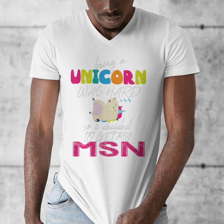 Nurse MSN Graduation Unicorn T-Shirt Nursing School Men's V-Neck T-Shirt