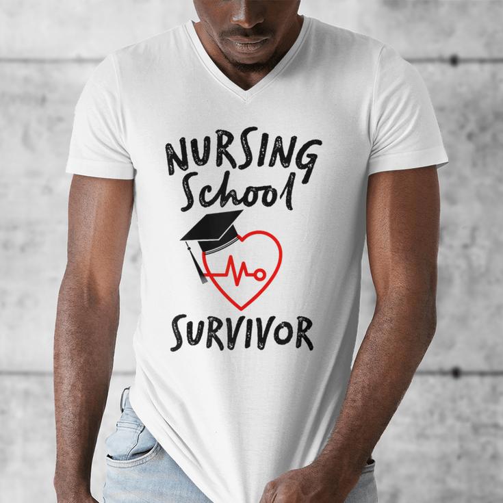 Nursing School Survivor Women Graduation RN Gift Shirt Men's V-Neck T-Shirt