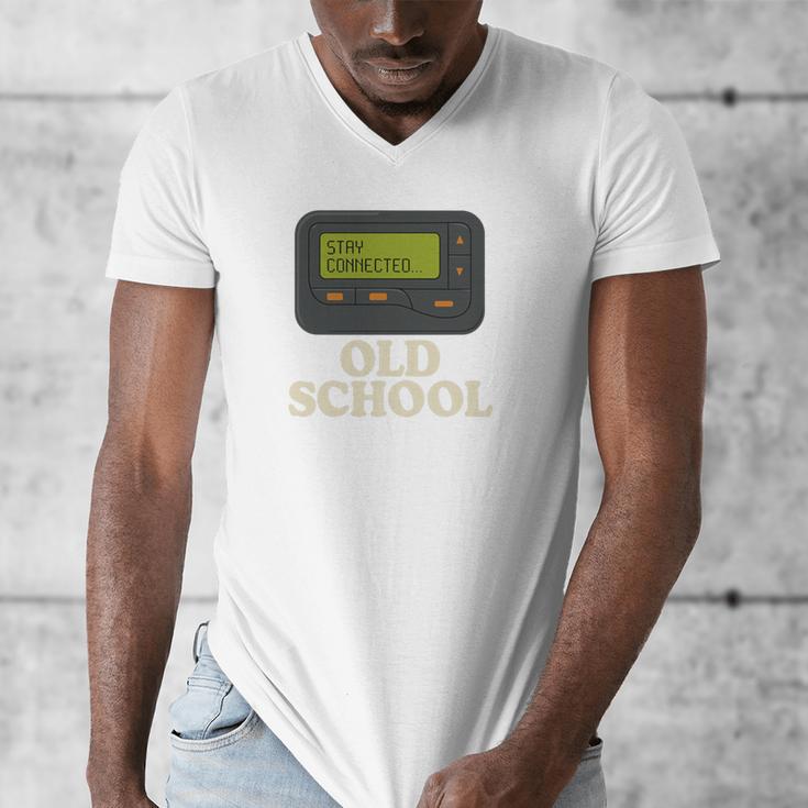 Old School 90s Pager Retro Nostalgia Vintage Tech Gen Men's V-Neck T-Shirt Old School 90s Pager Retro Nostalgia Vintage Tech Gen Men's V-Neck T-Shirt